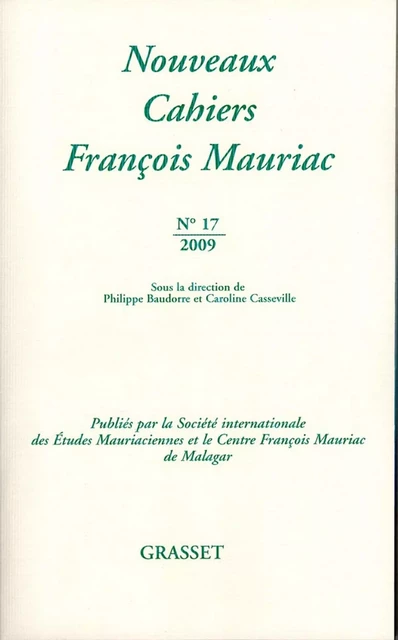 Nouveaux cahiers François Mauriac N°17 - François Mauriac - Grasset