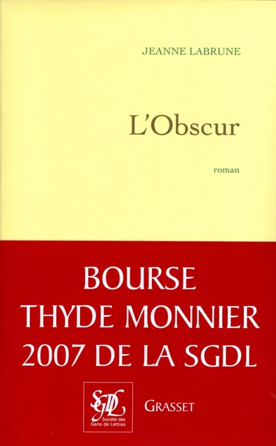 L'obscur - Jeanne Labrune - Grasset