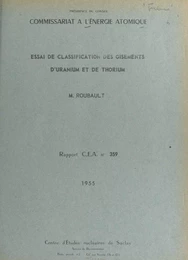 Essai de classification des gisements d'uranium et de thorium