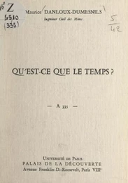 Qu'est-ce que le temps ?