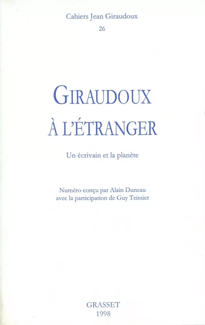 Cahiers numéro 26 - Jean Giraudoux - Grasset