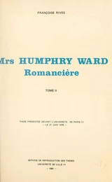 Mrs Humphry Ward romancière (2)