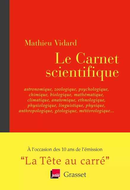 Le Carnet scientifique - Mathieu Vidard - Grasset