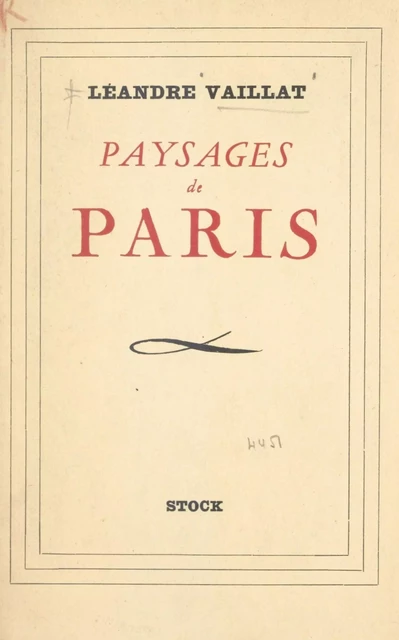 Paysages de Paris - Léandre Vaillat - FeniXX réédition numérique