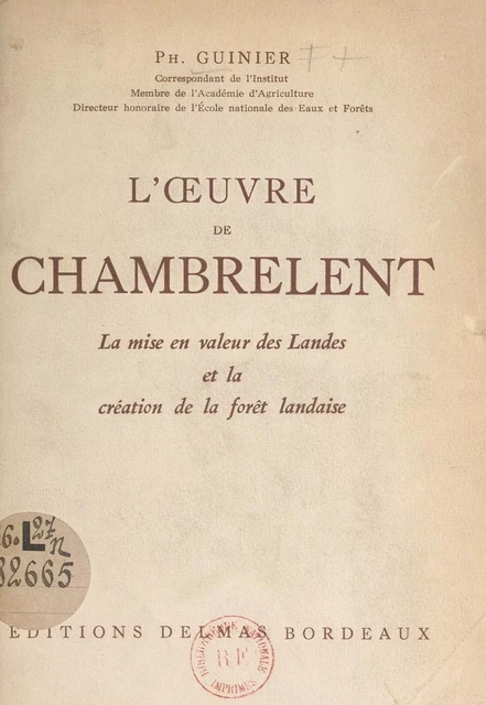 L'œuvre de Chambrelent - Philibert Guinier - FeniXX réédition numérique