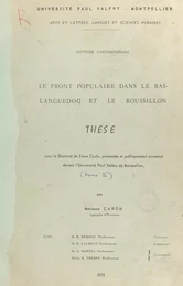 Le Front Populaire dans le Bas-Languedoc et le Roussillon