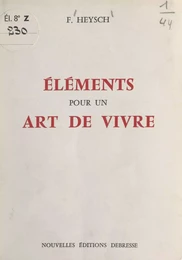 Éléments pour un art de vivre