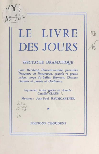 Le livre des jours - Camille Claus - FeniXX réédition numérique