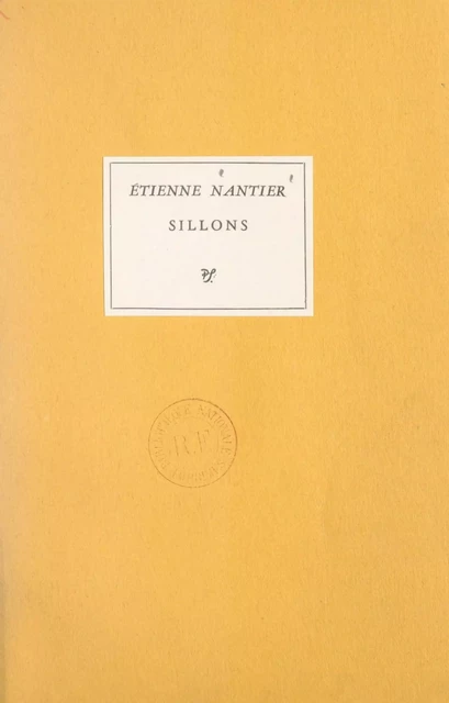 Sillons - Étienne Nantier - FeniXX réédition numérique