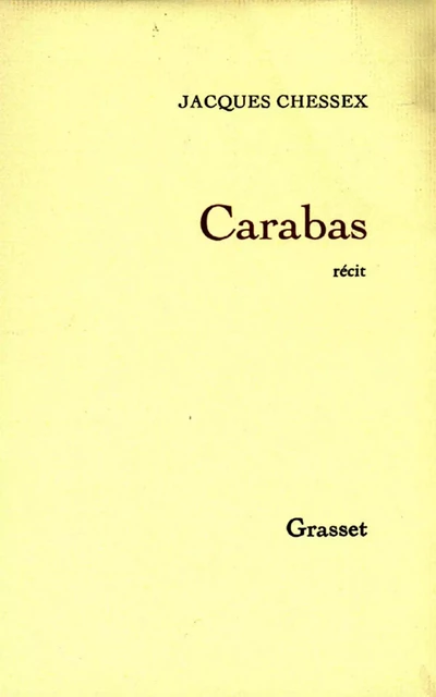 Carabas - Jacques Chessex - Grasset