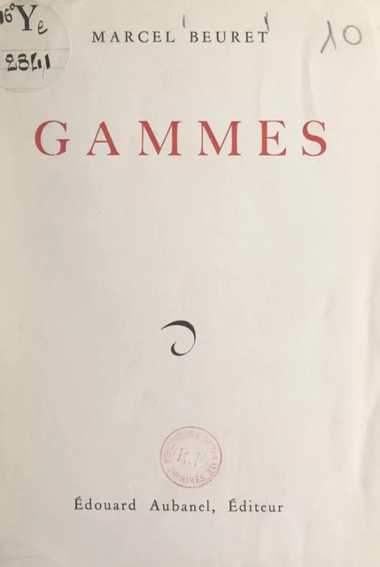 Gammes - Marcel Beuret - FeniXX réédition numérique