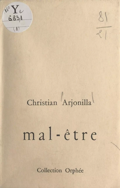 Mal-être - Christian Arjonilla - FeniXX réédition numérique