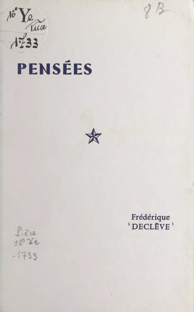 L'oracle des pensées - Frédérique Declève - FeniXX réédition numérique