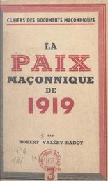 La paix maçonnique de 1919