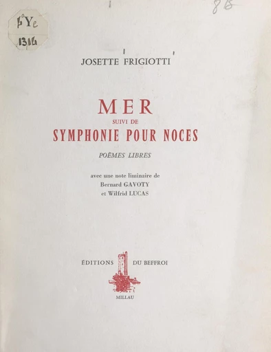 Mer - Josette Frigiotti - FeniXX réédition numérique