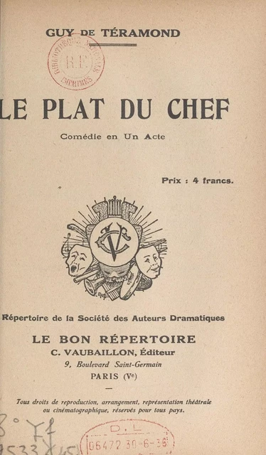 Le plat du chef - Guy de Téramond - FeniXX réédition numérique