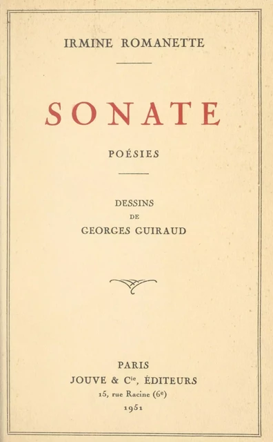 Sonate - Irmine Romanette - FeniXX réédition numérique