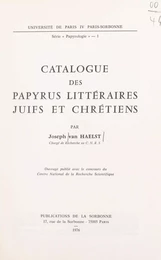 Catalogue des papyrus littéraires juifs et chrétiens