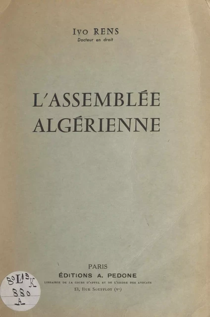 L'assemblée algérienne - Ivo Rens - FeniXX réédition numérique