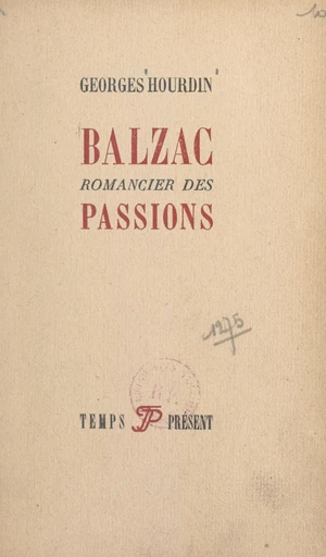 Balzac - Georges Hourdin - FeniXX réédition numérique