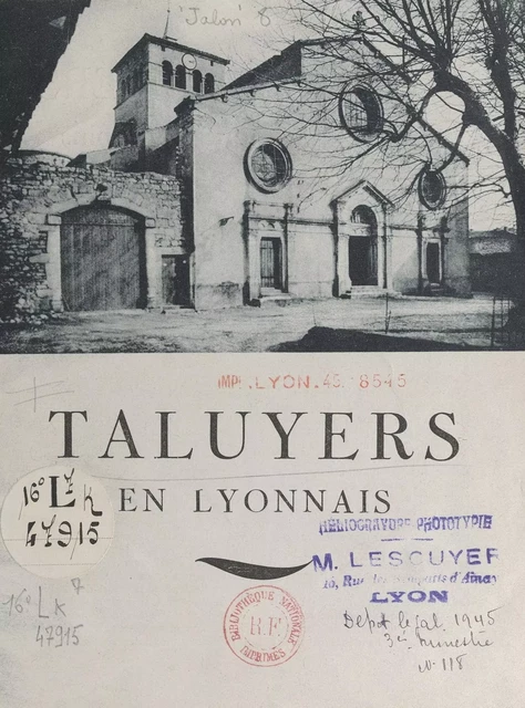 Taluyers en Lyonnais - Jean Jalon - FeniXX réédition numérique