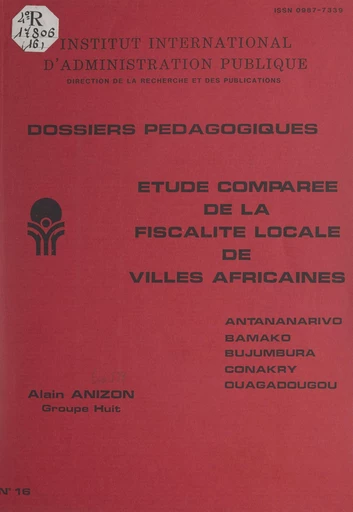 Étude comparée de la fiscalité locale de villes africaines - Alain Anizon - FeniXX réédition numérique