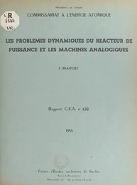 Les problèmes dynamiques du réacteur de puissance et les machines analogiques