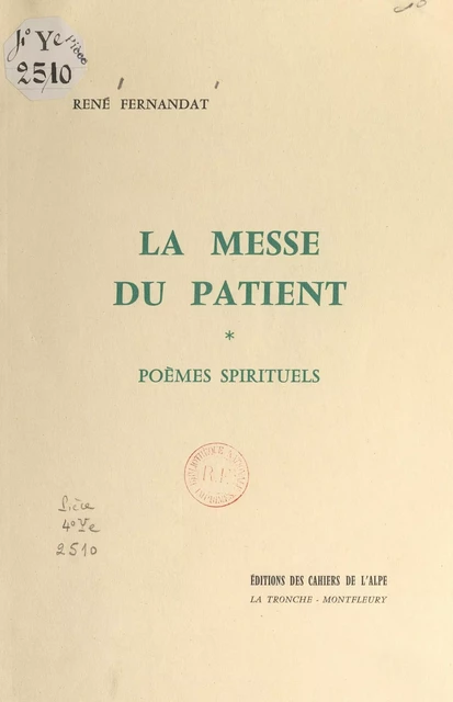 La messe du patient - René Fernandat - FeniXX réédition numérique