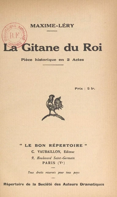 La gitane du roi - Maxime Léry - FeniXX réédition numérique