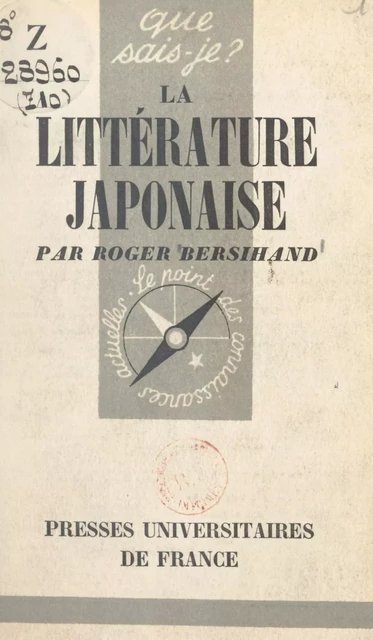 La littérature japonaise - Roger Bersihand - FeniXX réédition numérique