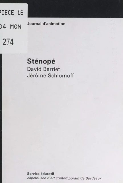 Sténopé - David Barriet, Jérôme SCHLOMOFF - FeniXX réédition numérique