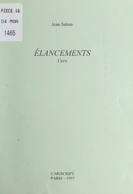 Élancements - Jean Salem - FeniXX réédition numérique