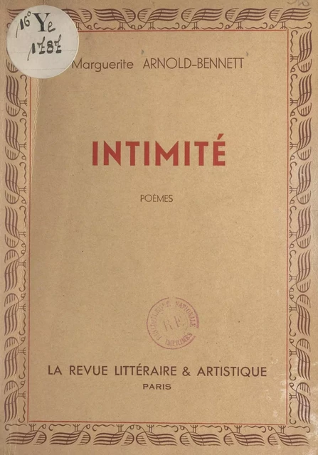 Intimité - Marguerite Arnold-Bennett - FeniXX réédition numérique