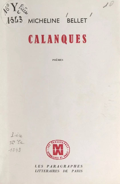 Calanques - Micheline Bellet - FeniXX réédition numérique