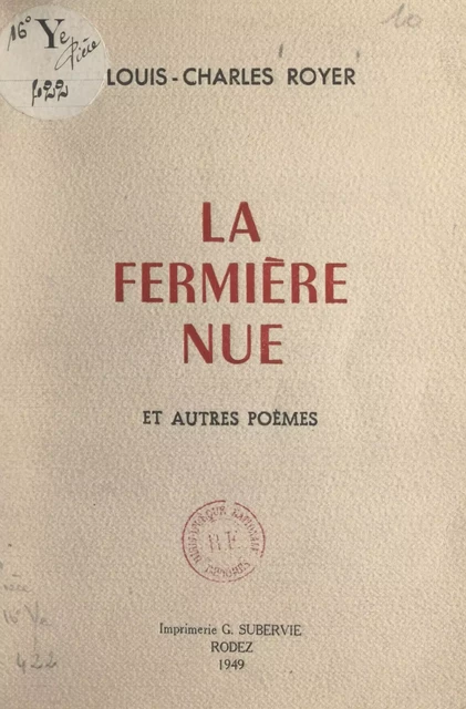 La fermière nue - Louis-Charles Royer - FeniXX réédition numérique