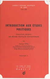 Introduction aux études politiques : évolution récente des régimes politiques contemporains (2)