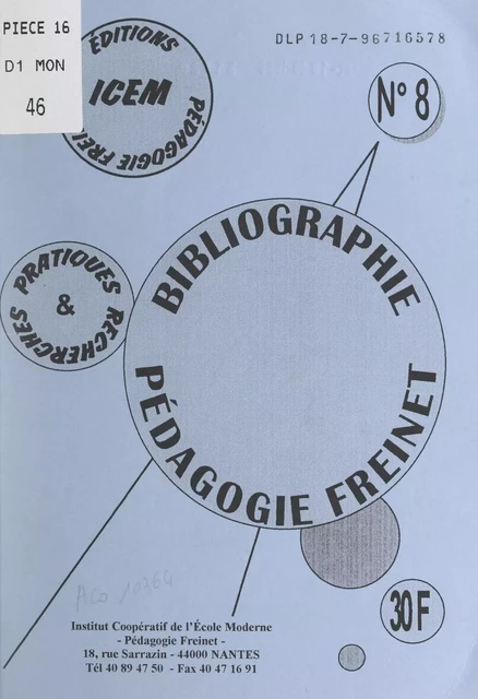 Bibliographie pédagogie Freinet - Gerald Schlemminger - FeniXX réédition numérique