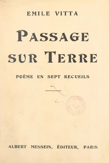 Passage sur Terre - Émile Vitta - FeniXX réédition numérique