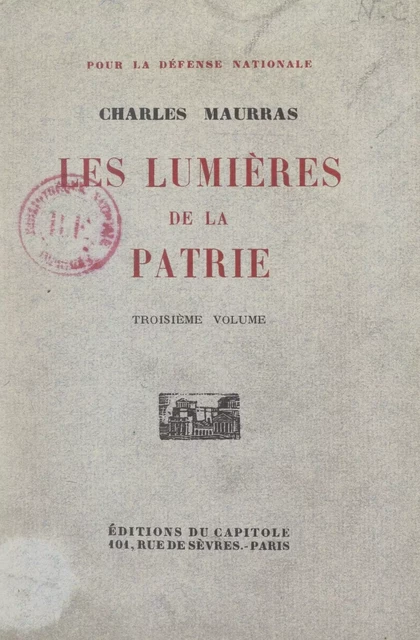 Les lumières de la patrie - Charles Maurras - FeniXX réédition numérique