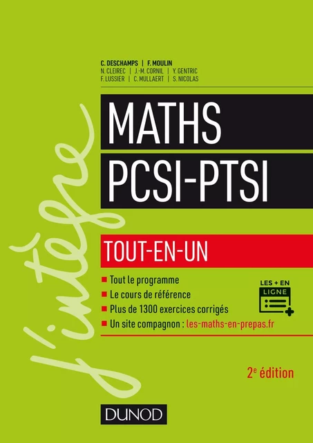 Maths PCSI-PTSI - 2e éd. - Claude Deschamps, François Moulin - Dunod