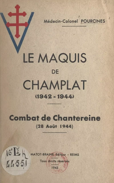 Le maquis de Champlat (1942-1944) - Georges Pourcines - FeniXX réédition numérique