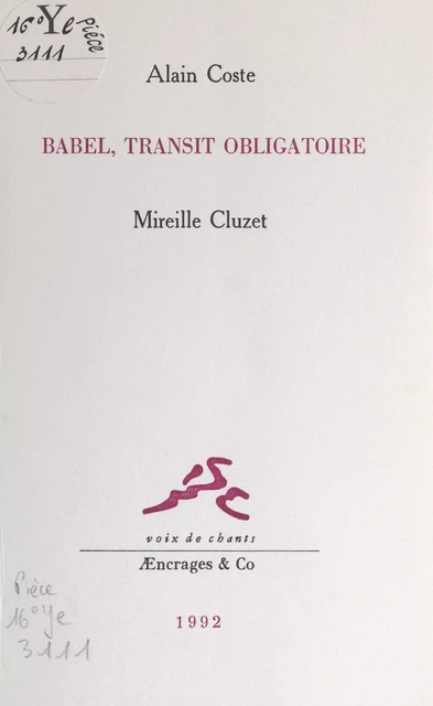 Babel, transit obligatoire - Alain Coste - FeniXX réédition numérique