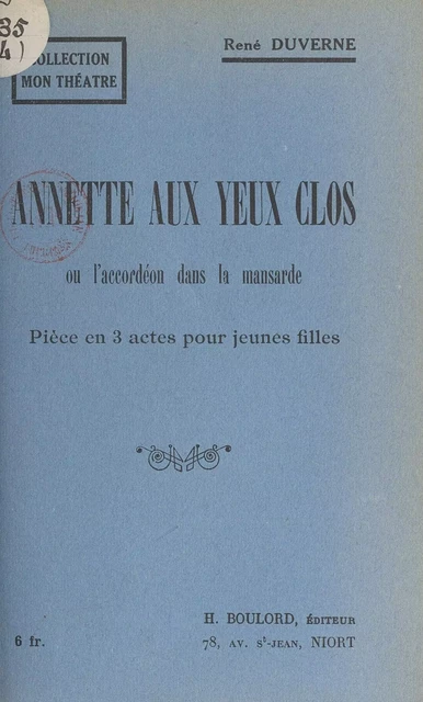 Annette aux yeux clos - René Duverne - FeniXX réédition numérique