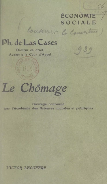 Le chômage - Philippe de Las Cases - FeniXX réédition numérique