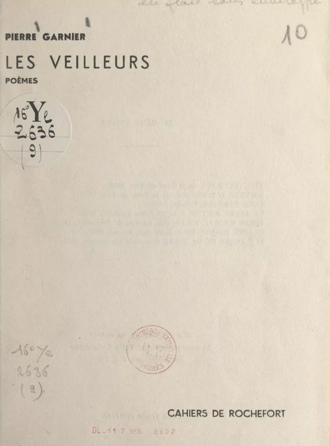 Les veilleurs - Pierre Garnier - FeniXX réédition numérique