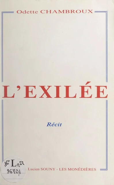 L'exilée - Odette Chambroux - FeniXX réédition numérique