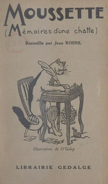 Moussette (mémoires d'une chatte) - Jean Rosnil - FeniXX réédition numérique