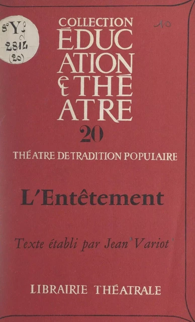 L'entêtement - Jean Variot - FeniXX réédition numérique