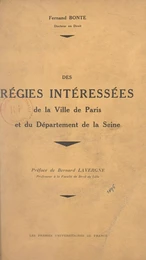 Les régies intéressées de la ville de Paris et du département de la Seine