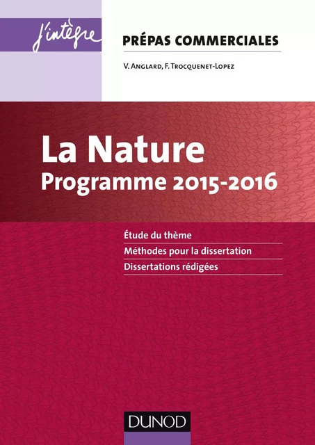 La Nature - Programme 2015-2016 - Véronique Bartoli-Anglard - Dunod